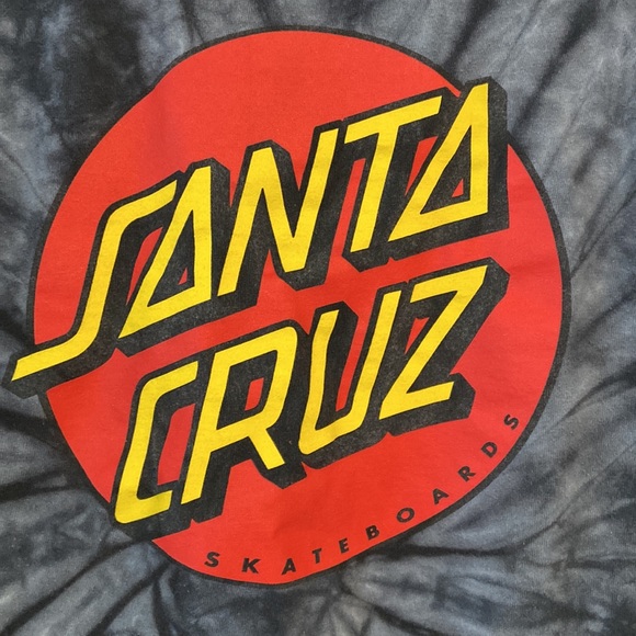 Santa Cruz Skateboarding Small T-Shirt Top Black Tie Dye Logo Small Hole Unisex - Picture 6 of 9